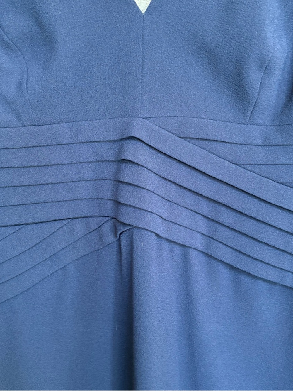 Dress the Population Navy Blue Pleated Waist Sheath Dress‎ XXL V Neck Cocktail - Picture 5 of 8